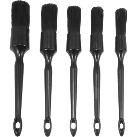 5Pcs Car Detail Brush Wash Auto Handle Detailing Cleaning Kit Engine Wheel Brushes Set for Cleaning Wheels Engine Car Interior and Air Vents