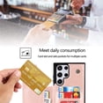thumbnail image 3 of Design for Galaxy S24 Ultra Case with Credit Card Holder Slot PU Leather Wallet Phone Cases Stand Kickstand Durable Shockproof Protective Cover for Samsung S24U Women Men 6.8 inch Rose Gold, 3 of 14