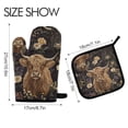 thumbnail image 2 of Yayeee Oven Mitts and Pot Holder Set of 2 Heat Resistant Kitchen Gloves Baking Hot Pad, Cows and Flowers, 2 of 5