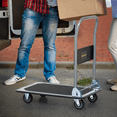 thumbnail image 3 of Monibloom 331 lb Capacity Platform Hand Truck Cart, with 360 Degree Swivel Wheels Foldable Push Dolly, Black/Grey, 3 of 11