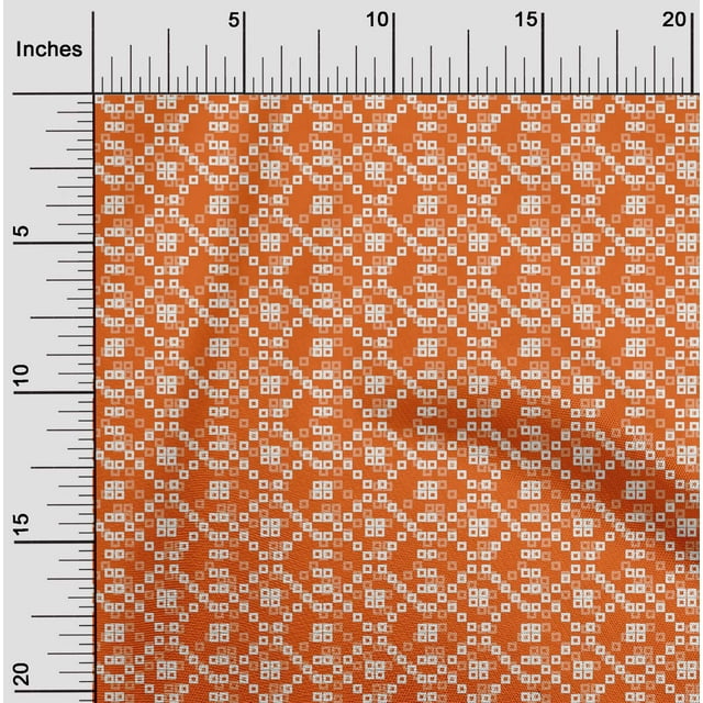 oneOone Viscose Chiffon Orange Fabric Geometric Bandhani Craft Projects Decor Fabric Printed By The Yard 42 Inch Wide