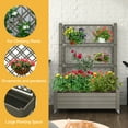 thumbnail image 4 of Uforic Large Planter Box Trellis, Outdoor Raised Garden Bed with Drain Plug and Lockable Wheels,for Climbing Plants, 3.6x1.5x5 FT-Light Brown, 4 of 8