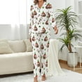 thumbnail image 2 of Top-kevin Women Long Sleeve Pajama Set Comfy Pjs Sets Hot Chocolate Mugs 2 Piece Lounge Set, 2 of 12