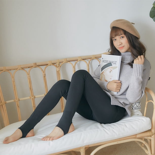 Polainas forradas de invierno para mujer,Leggings gruesos elásticos de cintura alta, pantalones térmicos cálidos de felpaColor de piel aS(40-80kg)