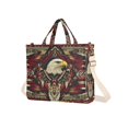 thumbnail image 7 of FORMRS Womens Corduroy Tote Bag Crossbody Shoulder Handbag with Pocket, Red Abstract Eagle, 7 of 7