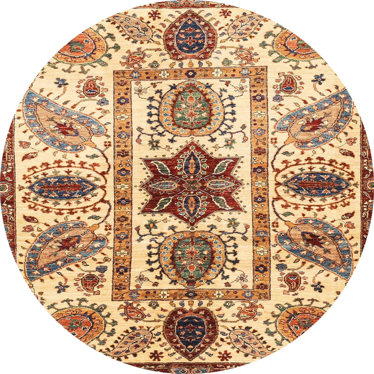 Ahgly Company Machine Washable Indoor Round Abstract Red Fox Red Area ...