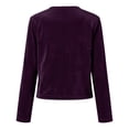 thumbnail image 4 of Yyeselk Women's Long Sleeve Velvet Shrug Cardigans Cocktail Party Open Front Elegant Cropped Bolero Cardigan Top Purple XXXL, 4 of 7