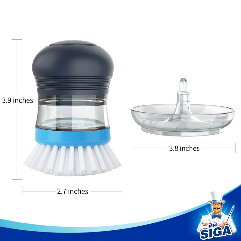 Gulee Soap Dispensing Palm Brush, Kitchen Cleaning Brush Scrubber for Pot/ Dish/Pan/Sink, Good Grips, With Storage Stand 