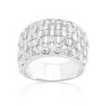 thumbnail image 4 of Genuine Rhodium Plated Cocktail Ring with Stacked Round Cut Clear CZ in a Channel Setting Size 6, 4 of 4