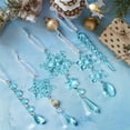 thumbnail image 5 of Fwttom Crystal Ornaments Christmas Tree Decoration 18 Piece - Acrylic Hanging Snowflakes Decorations, Icicle Drop Glass Christmas Ornaments for Winter, Holidays, Xmas, Festivals, 5 of 5