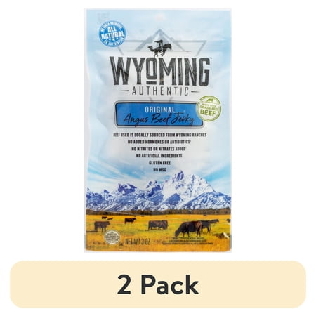 (2 pack) Wyoming Authentic Original Angus Beef Jerky, 3 oz