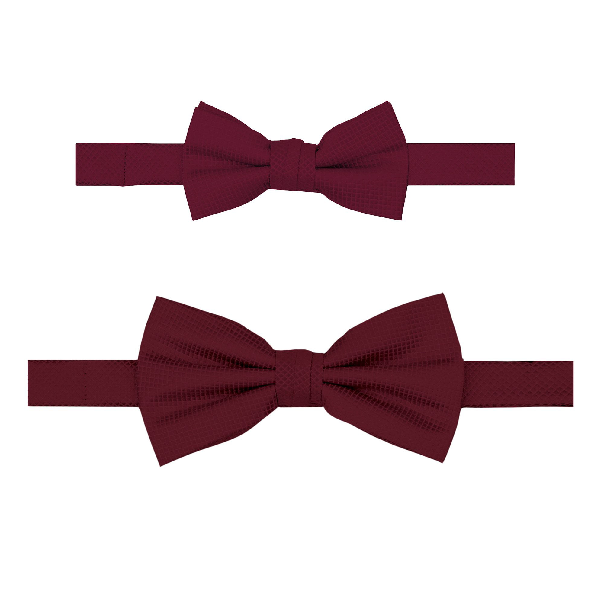 Burgundy Jacob Alexander Boys Woven Subtle Mini Squares Adjustable Pre-Tied Banded Bow Tie 