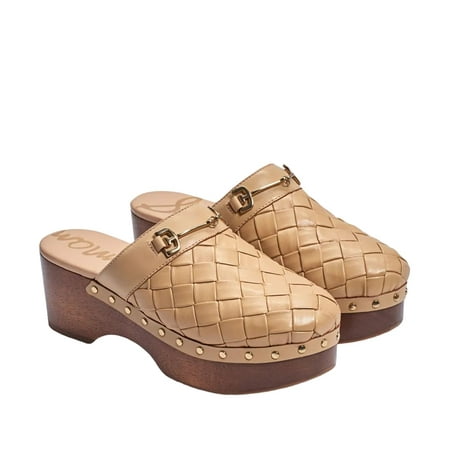 

Sam Edelman Hallee Soft Sand Leather Rounded Closed Toe Slip On Fashion Clogs (Soft Sand Leather 7)
