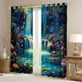 thumbnail image 2 of Manfei Colorful Flower Lotus Blackout Curtains Set of 2 (52x84 Each),Multicolor Natural Scenery Window Curtains,Waterfall Landscape Curtains and Drapes For Girls Kids,Breathable Home Decor, 2 of 6