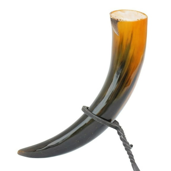 Armory Replicas Medieval Tiger's Eye Warriors Feasting Drinking Horn - Handcrafted Natural Horn, Polished Inside and Out