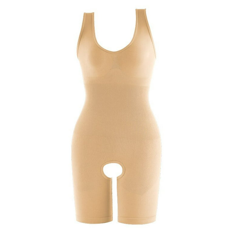 Lovskoo Plus Size Bodysuit for Women Tummy Control Shapewear Push Up Bra  Butt Lifter Seamless Sculpting Thong Body Shaper Tank Top Beige