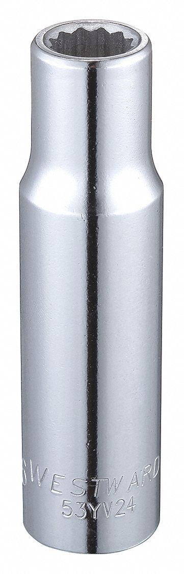 WESTWARD 16mm Alloy Steel Socket with 1/2 Drive Size and Full Polished Finish Pack of 5 