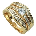 thumbnail image 2 of 18k Gold-Plated Couple Simulation Diamond Engagement Ring For Men And Women In Europe And America, 2 of 4