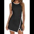 thumbnail image 2 of Vestido de Tenis Deportivo para Mujer, con Sujetador Incorporado y Bolsillos para Pantalones Cortos, Sin Mangas, Cuello Redondo, Minivestido Deportivo de Golf. Negro M, 2 of 9