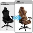 thumbnail image 5 of HUIACONG Golden Leopard Print Game Chair Seat Covers Washable Seat Cushion Protectors Slipcover 4Pcs Easy Installation Office Desk Chair Cover for Home, Shop, Office, 5 of 8