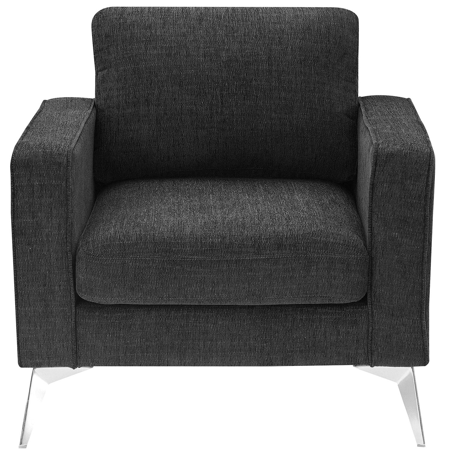 Kadyn Modern 3-Piece Sofa Sets, Upholstered 3-Seat Sofa with Sturdy Metal Legs, Loveseat and Single Chair for Living Room Furniture Set, Dark Grey