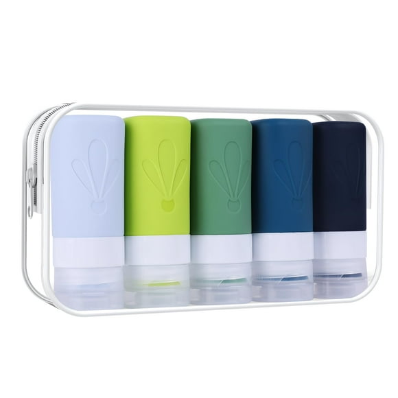 INSFIT Bouteilles de Voyage pour Articles de Toilette, Contenants Format Voyage Approuvés TSA 90 ml, Tubes en Silicone Compressibles Sans BPA et Étanches pour Shampooing Revitalisant Lotion Savon avec Étiquettes