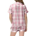 thumbnail image 4 of BOOMNY Baby Girls 2 Peice Pajamas Sets Plaid Short Sleeve Buttons Sleepwear Tops Shorts Pjs Set for Kids Cozy Loungewear Homewear, 4 of 4