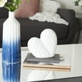thumbnail image 2 of 8" x 8" White Porcelain Dimensional Angled Origami Inspired Heart Sculpture, by DecMode, 2 of 7