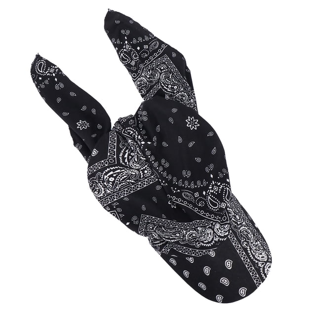AWZXDE Unisex Polyester Bandana Durag Silk Rag Headwear Mens Hats And Caps Black