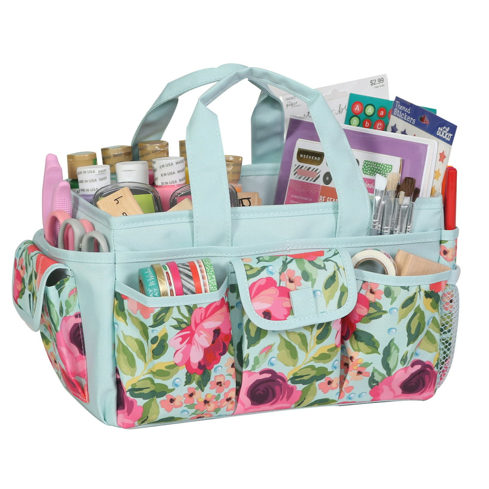 Everything Mary Craft Supplies Storage Tote Bag, Floral - Organizer for