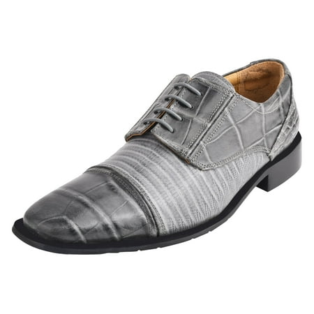 LIBERTYZENO Mens Oxford Formal Dress Shoes For Adult Male  Gray