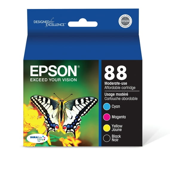 EPSON 88 DURABrite Ultra Ink Black & Color Combo Pack For CX-4400, CX-4450, CX-7400, CX-7450, N-10, N-11, NX-100, NX-105, NX-110, NX-115, NX-200, NX-215, NX-300, NX-305, NX-400, NX-415