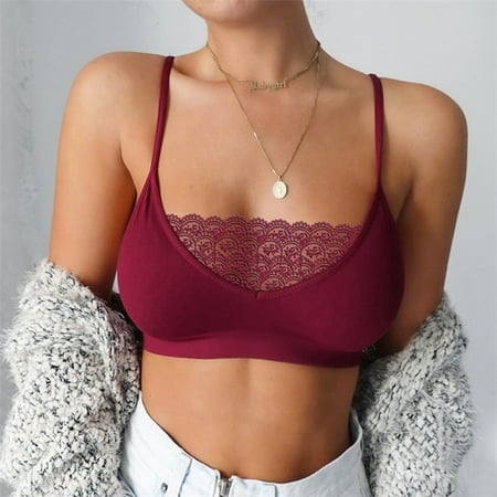 Sentmoon Lingerie for Women Sexy Women Elastic Cage Bra Lace Camisole Tank Tops Bra Bustier Valentines Lingerie Valentines Day Gifts for Her Clearance Sales Today Deals Prime