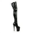 thumbnail image 4 of Women's Sexy Black Patent Leather Over The Knee Boots 8 Inch (20CM) Ultra High Heels Chunky Platform, 4 of 7