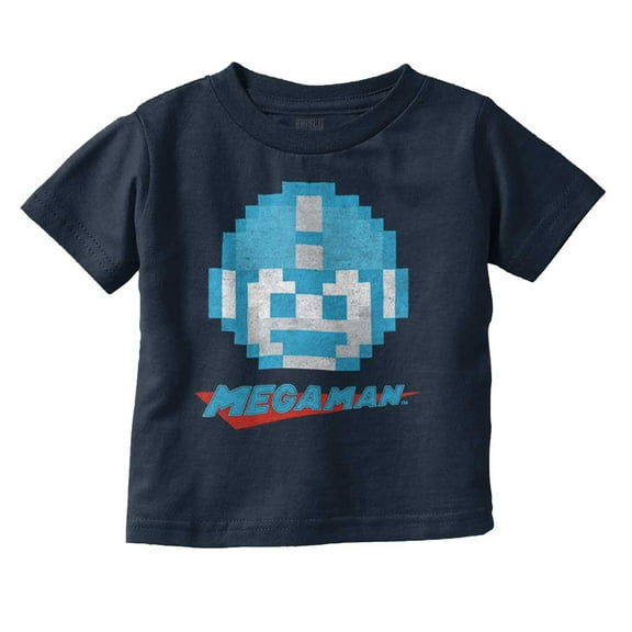 Classic Video Game Pixelated Mega Man Toddler Boy Girl T Shirt Infant Toddler Brisco Brands 12M