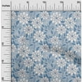 thumbnail image 2 of oneOone Tissu Polyester Spandex Bleu Moyen Floral Rétro Matériel de Couture Imprimé Tissu au Mètre 56 Pouces de Large, 2 of 5