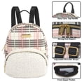 thumbnail image 2 of Jessica Simpson Mini Plush Pocket Plaid Backpack for Women for Going Out, Work, Commuting & Traveling in Plaid Plush, 2 of 12