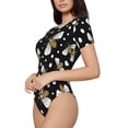 thumbnail image 3 of Picia Honey Bees at Night Womens One Piece Swimsuits Modest Tummy Control Bathing Suits Lace Up Slimming Swim Suit-XX-Large, 3 of 9