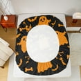 thumbnail image 5 of Manfei Black Orange Halloween Queen Sheet Sets 4-Piece, Cute Spooky Animal Ghost Flat Sheet, Skull Bone Bat Queen Fitted Sheet, Ultra Soft Room Decor, 5 of 7