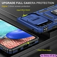 thumbnail image 6 of Heavy Duty Case for Samsung Galaxy A71(5G), Military Grade Dual Layer Hybrid Cushioning Rubber Bumper Protector with Slide Camera Protector, Built-in 360 Degree Swivel Stand -Blue, 6 of 15