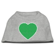 Pet Dog Cat Shirt Screen Printed, "Swiss Dots Green Heart"