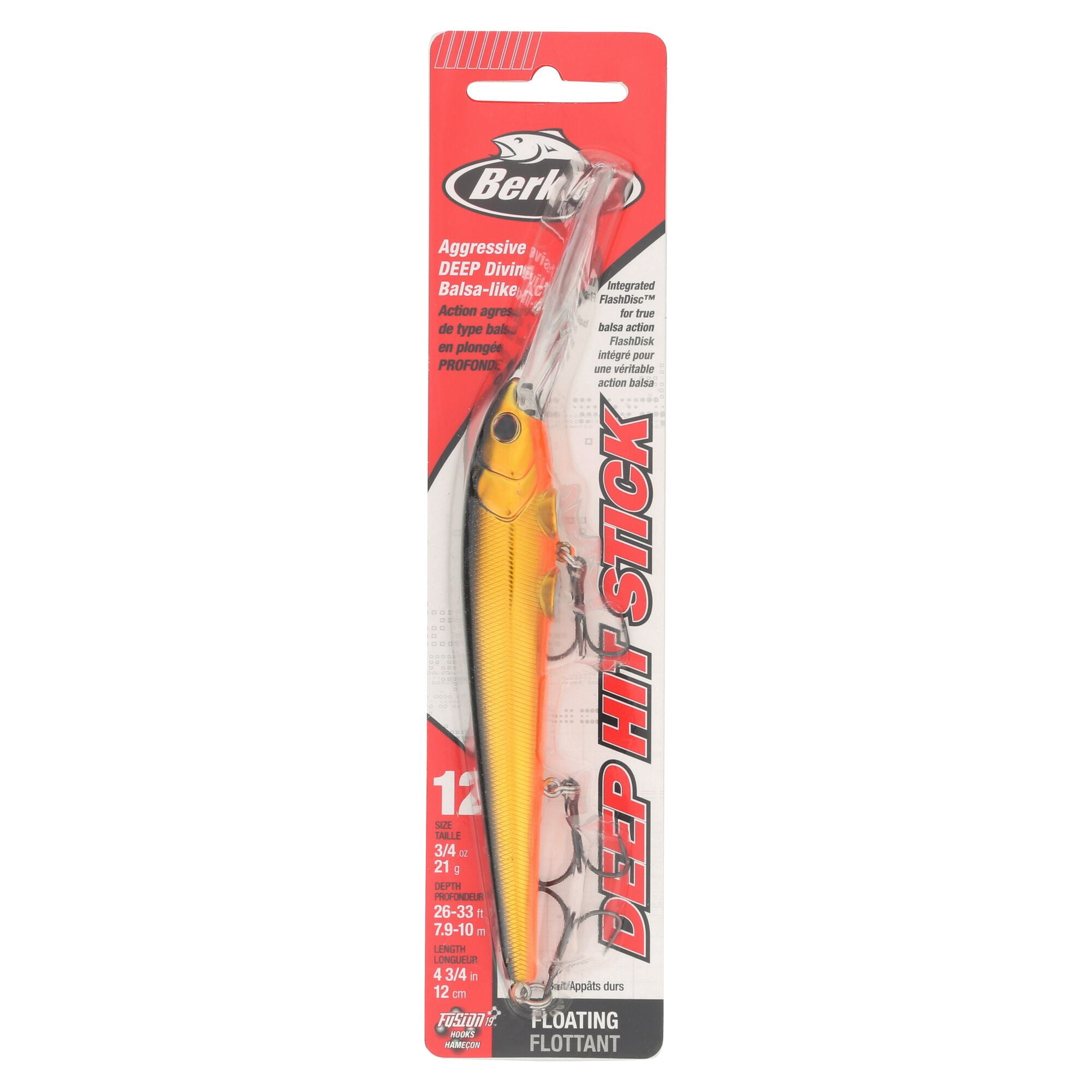 Berkley Deep Hit Stick, 4.75 in, Crankbaits, Black Gold (1 Count)