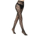 thumbnail image 4 of Kilaqueen Tights for Women High Waist Fishnet Thigh High Stockings Transparent Hollow Out Sexy Lace Leggings Floral Lace Net Mesh Pantyhose, 4 of 5