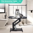 thumbnail image 2 of 43.6" Pet Grooming Table for Large Dogs, Heavy Duty Height Adjustable Dog Grooming Table With Overhead Arm & Noose Height Range 22''-39'', Maximum Capacity Up to 350 Lbs, Black, 2 of 7
