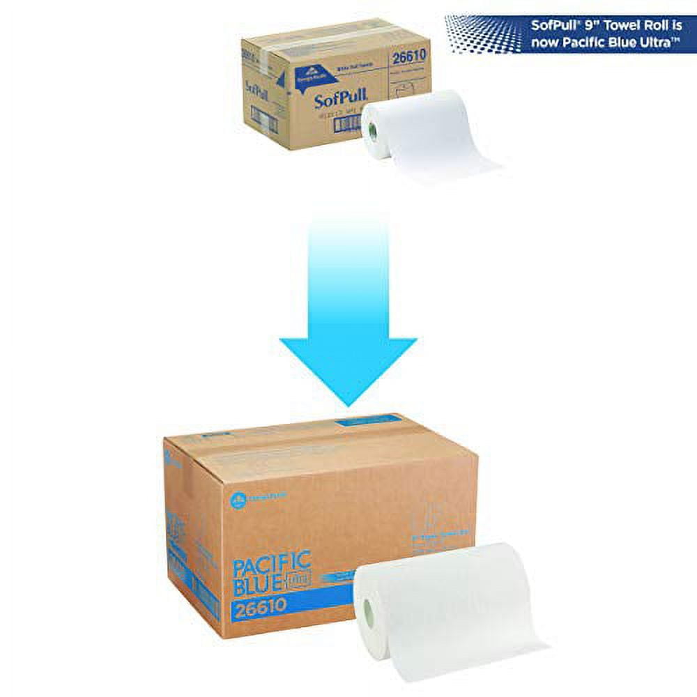SofPull 9 Paper Towel Roll by GP Pro 1 Ply - 9" x 400 ft - White - Soft, Absorbent - 6 / Carton
