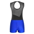thumbnail image 3 of SiiRoh Girls Sleeveless Gymnastics Ballet Dance Leotard Tumbling Biketard with Active Shorts Royal Blue 6, 3 of 7