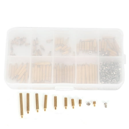 

2024 270Pcs Standoff Set Single Head Knurled Brass Spacer Screw Nut Assortment Kit Combination M2