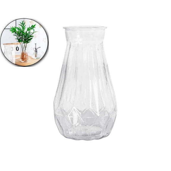 Clear Hydroponic Planter – 5.7x2.3in Shatterproof Plastic Vase,Self-Watering Glass-Look Desktop Planter for Home, Office & Modern Decor