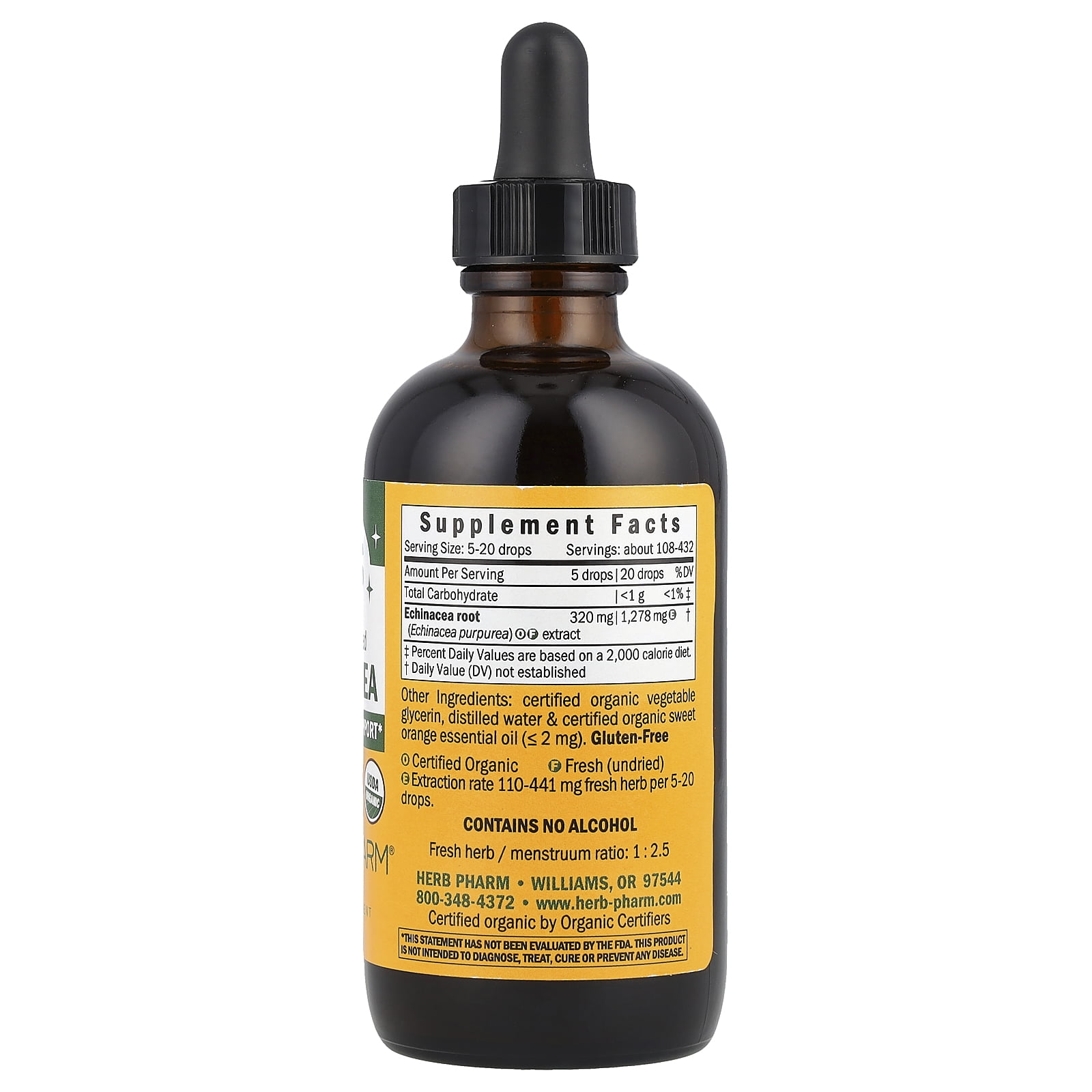 Herb Pharm Kids Echinacea, Alcohol Free, Orange , 4 fl oz (120 ml)