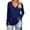 Blue, variant on Women's Plus Size V Neck Tops Lightweight Soft Long Sleeve Shirts with Thumbholes Oversize Casual Solid Color Side Split Hem Tunic Blouses XXXXXL